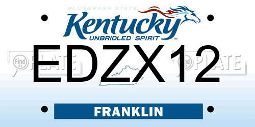 EDZX12 Kentucky License Plate