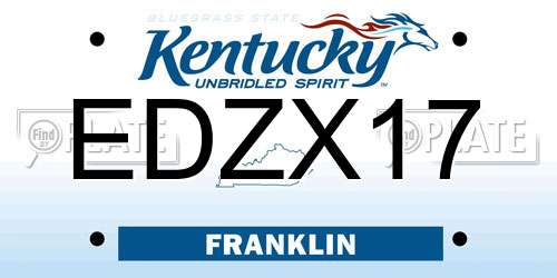 EDZX17 Kentucky License Plate