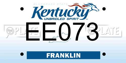 EE073 Kentucky License Plate