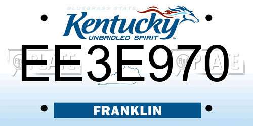 EE3E970 Kentucky License Plate