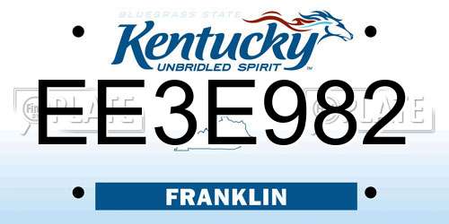 EE3E982 Kentucky License Plate