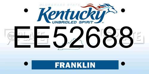 EE52688 Kentucky License Plate