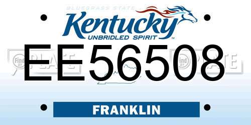 EE56508 Kentucky License Plate