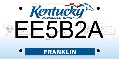 EE5B2A Kentucky License Plate