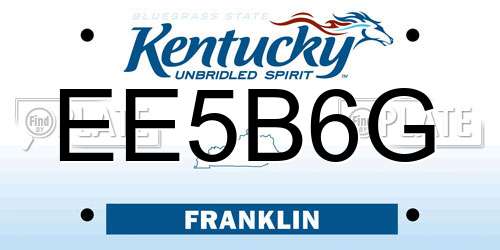 EE5B6G Kentucky License Plate