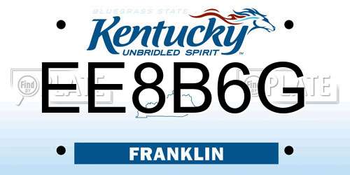 EE8B6G Kentucky License Plate