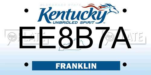 EE8B7A Kentucky License Plate