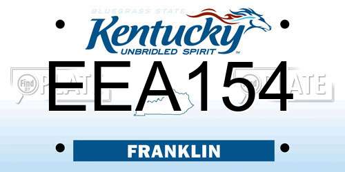 EEA154 Kentucky License Plate