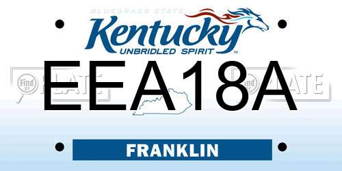 EEA18A Kentucky License Plate