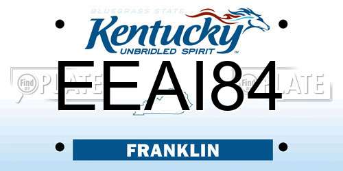 EEAI84 Kentucky License Plate