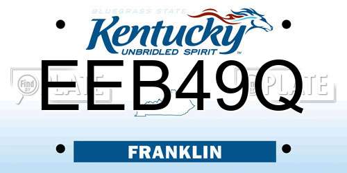 EEB49Q Kentucky License Plate