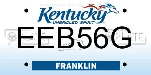 EEB56G Kentucky License Plate