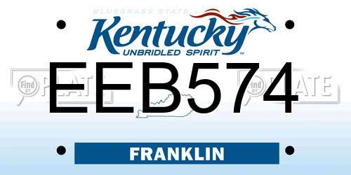 EEB574 Kentucky License Plate