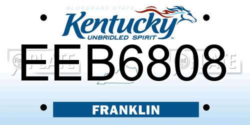EEB6808 Kentucky License Plate