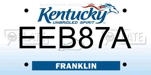 EEB87A Kentucky License Plate