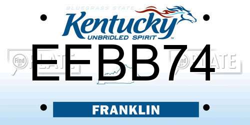 EEBB74 Kentucky License Plate