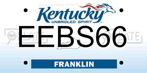 EEBS66 Kentucky License Plate