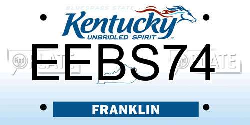 EEBS74 Kentucky License Plate