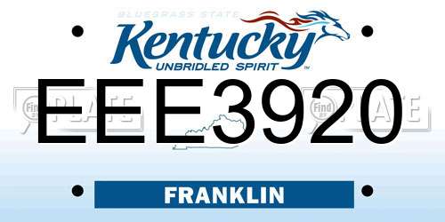 EEE3920 Kentucky License Plate