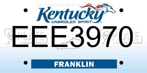 EEE3970 Kentucky License Plate