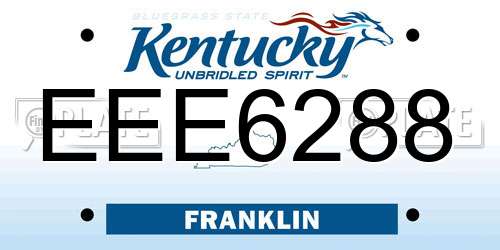 EEE6288 Kentucky License Plate