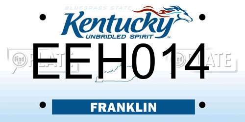 EEH014 Kentucky License Plate