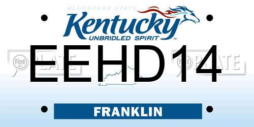 EEHD14 Kentucky License Plate