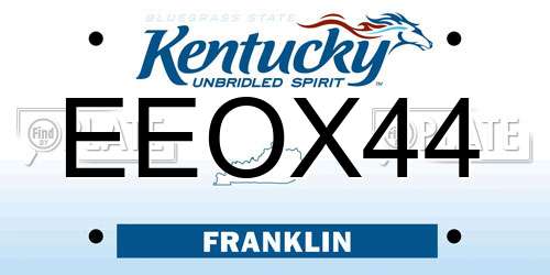 EEOX44 Kentucky License Plate