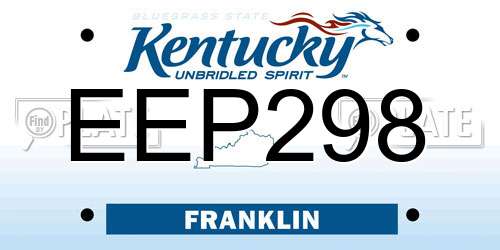 EEP298 Kentucky License Plate