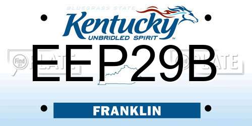 EEP29B Kentucky License Plate