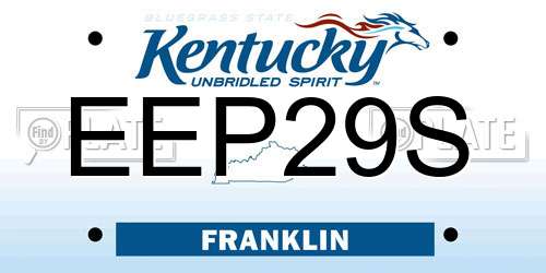 EEP29S Kentucky License Plate