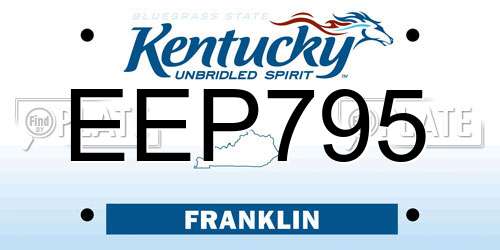 EEP795 Kentucky License Plate