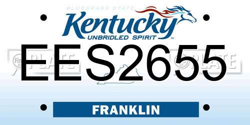 EES2655 Kentucky License Plate