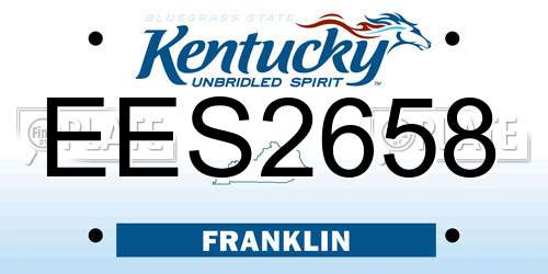 EES2658 Kentucky License Plate