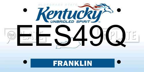 EES49Q Kentucky License Plate