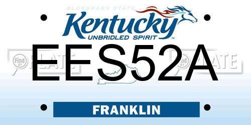EES52A Kentucky License Plate