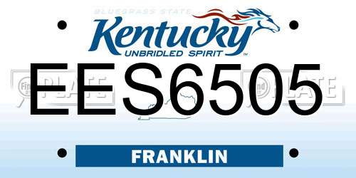 EES6505 Kentucky License Plate