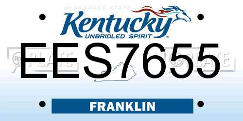 EES7655 Kentucky License Plate