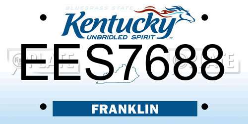 EES7688 Kentucky License Plate