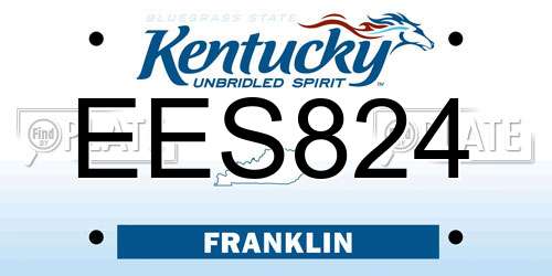 EES824 Kentucky License Plate