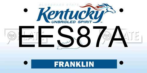 EES87A Kentucky License Plate
