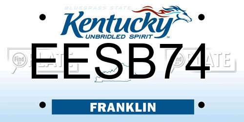 EESB74 Kentucky License Plate