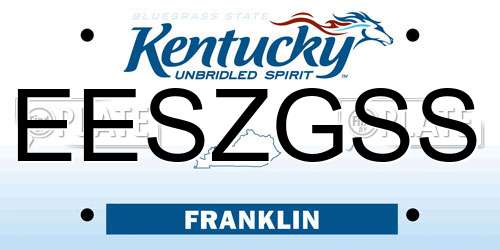 EESZGSS Kentucky License Plate