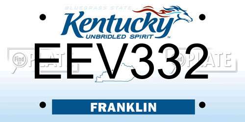 EEV332 Kentucky License Plate