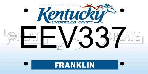 EEV337 Kentucky License Plate