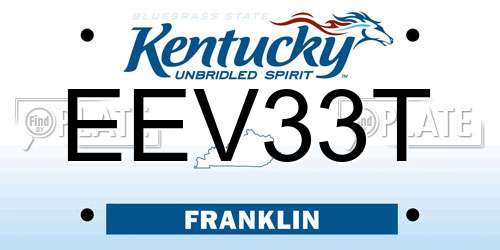 EEV33T Kentucky License Plate