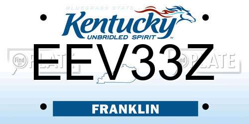 EEV33Z Kentucky License Plate