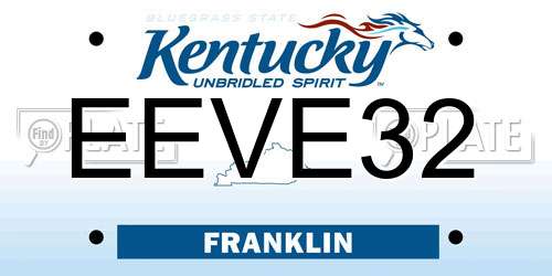 EEVE32 Kentucky License Plate