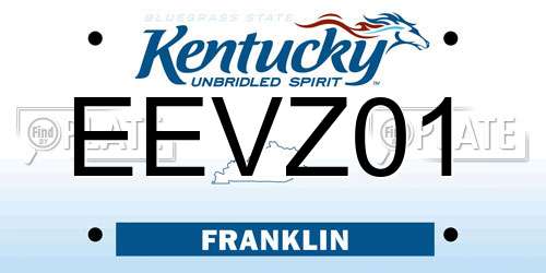 EEVZ01 Kentucky License Plate
