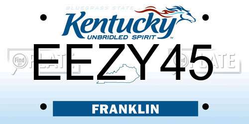 EEZY45 Kentucky License Plate